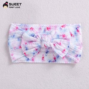 Children's Wide-brimmed Elastic Bow Baby Printed Headband