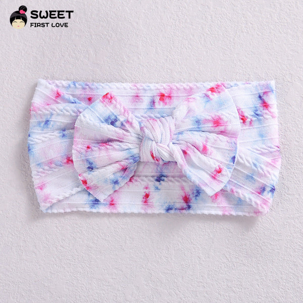 Children's Wide-brimmed Elastic Bow Baby Printed Headband