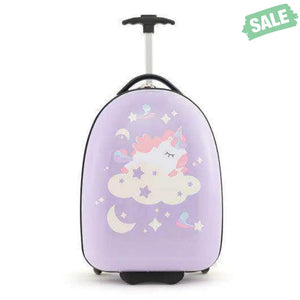16 Inch Kids Carry-On Luggage Hard Shell Suitcase with Wheels-Blue Blue Kids Luggage