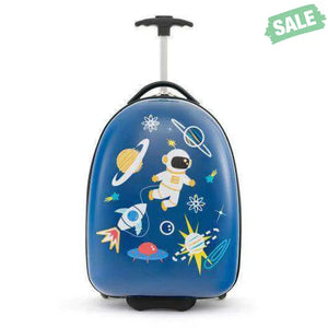 16 Inch Kids Carry-On Luggage Hard Shell Suitcase with Wheels-Blue Blue Kids Luggage