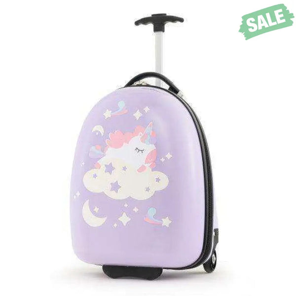 16 Inch Kids Carry-On Luggage Hard Shell Suitcase with Wheels-Blue Blue Kids Luggage