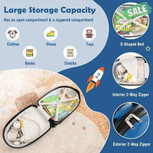 16 Inch Kids Carry-On Luggage Hard Shell Suitcase with Wheels-Blue Blue Kids Luggage