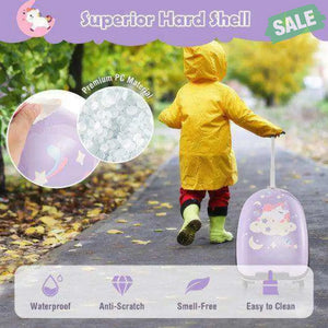 16 Inch Kids Carry-On Luggage Hard Shell Suitcase with Wheels-Blue Blue Kids Luggage