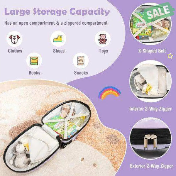 16 Inch Kids Carry-On Luggage Hard Shell Suitcase with Wheels-Blue Blue Kids Luggage