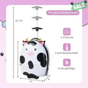 16 Inch Kids Rolling Luggage with 2 Flashing Wheels and Telescoping Handle-Pink Pink Kids Luggage