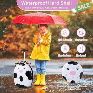 16 Inch Kids Rolling Luggage with 2 Flashing Wheels and Telescoping Handle-Pink Pink Kids Luggage