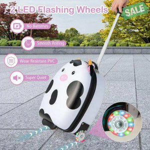 16 Inch Kids Rolling Luggage with 2 Flashing Wheels and Telescoping Handle-Pink Pink Kids Luggage