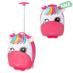 16 Inch Kids Rolling Luggage with 2 Flashing Wheels and Telescoping Handle-Pink Pink Kids Luggage