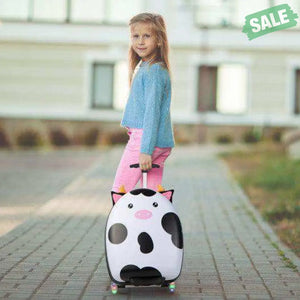 16 Inch Kids Rolling Luggage with 2 Flashing Wheels and Telescoping Handle-Pink Pink Kids Luggage