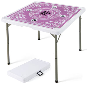 35 Inch 4 Player Game Card Folding Mahjong Table with Cup Holders