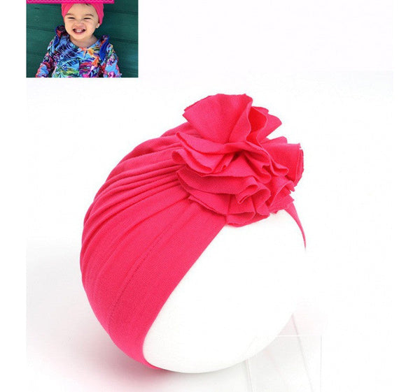 Kids Flower Hat Newborn Baby Lndian Turban Cap Girl Headwear