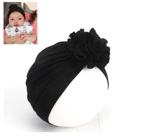 Kids Flower Hat Newborn Baby Lndian Turban Cap Girl Headwear