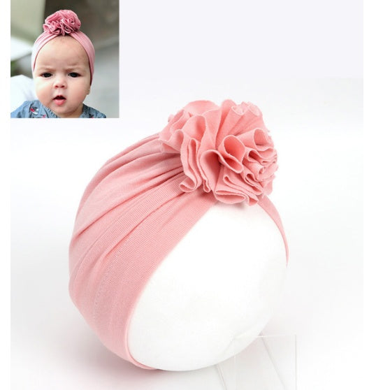 Kids Flower Hat Newborn Baby Lndian Turban Cap Girl Headwear