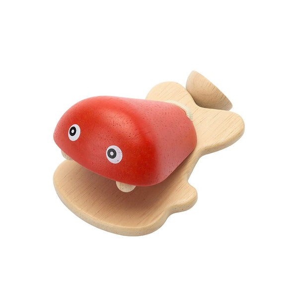 Colorful fish castanet for babies, promoting sensory play and creativity in puzzles and activities.