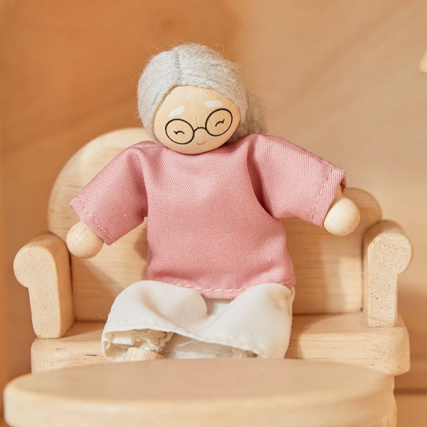 Grandmother Dollhouse Figure - Fair Skin Tone
