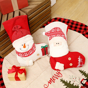 Knitted Christmas Stocking Santa Decor
