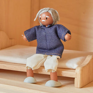 Grandfather Dollhouse Figure - Medium Skin Tone
