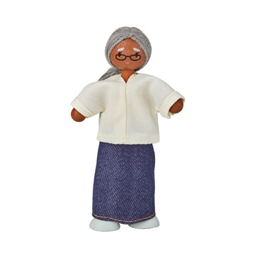 PlanToys Grandmother Dollhouse Figure Medium Skin Tone 1:12