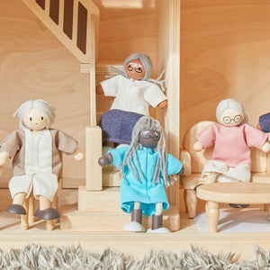 Grandmother Dollhouse Figure - Dark Skin Tone