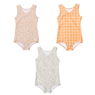 Sweetheart 1 Piece Swimsuit for babies, UPF protection, eco-friendly recycled material by Lille Cottage Club.