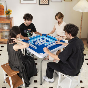 35 Inch 4 Player Game Card Folding Mahjong Table with Cup Holders