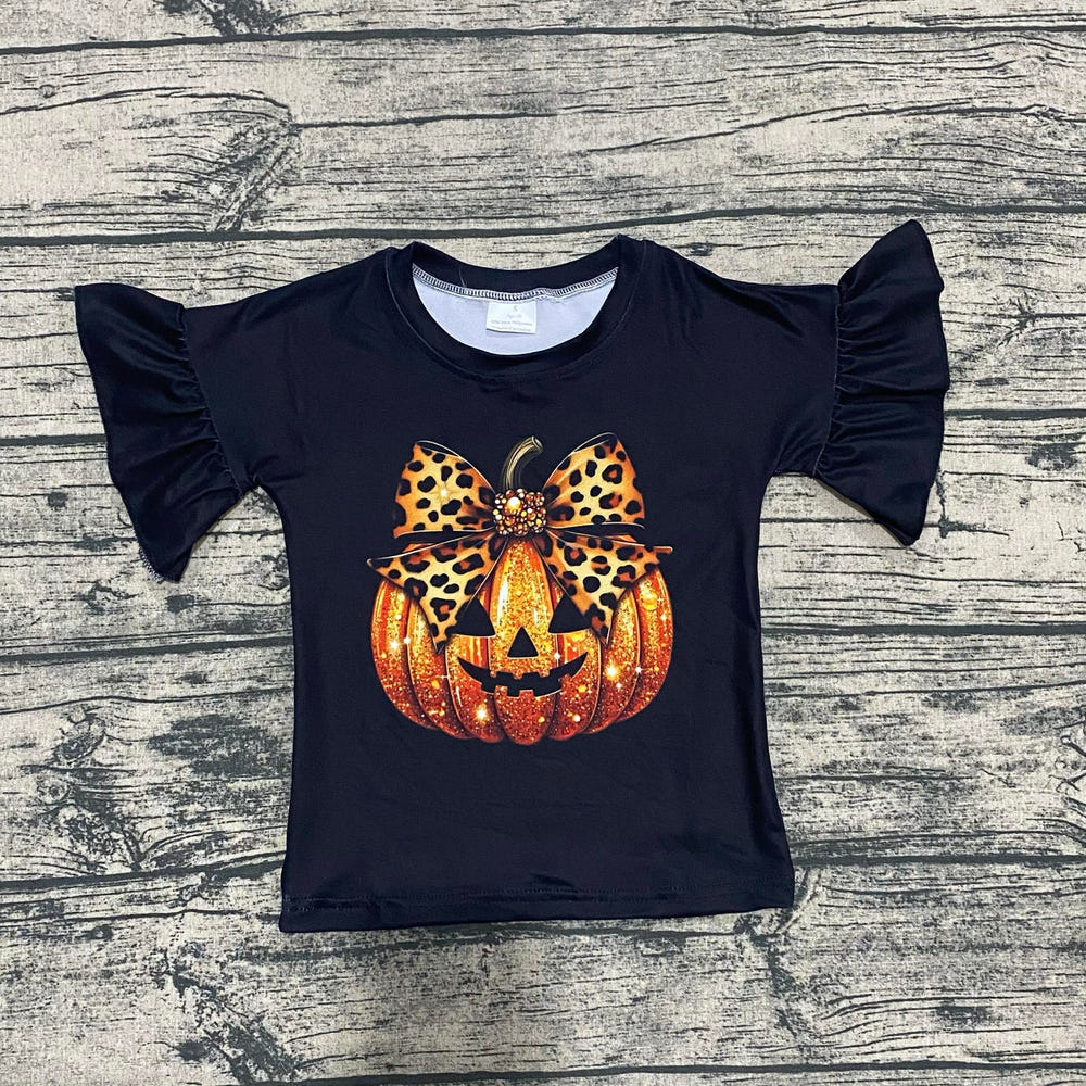 Pumpkin bow ruffle top for babies, perfect for stylish and comfortable outfits.