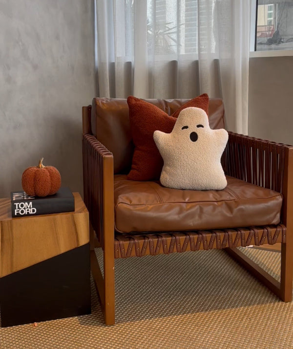 Busa Designs Sherpa Ghost Pillow 13" x 15" White
