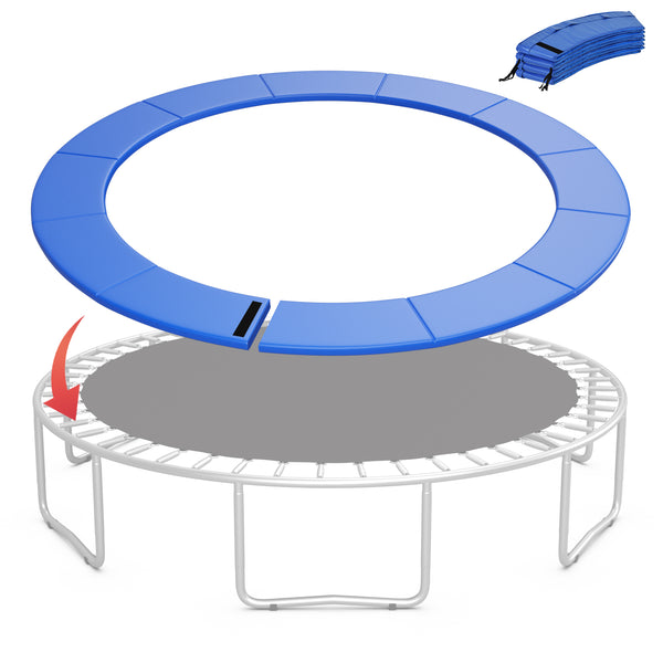 Blue 15 Feet Trampoline Pad Replacement with Fixing Straps for safety in toys and hobbies.