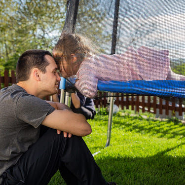 15/16 Feet Trampoline Replacement Safety Net for enhanced safety in outdoor play, perfect for kids' fun and enjoyment.