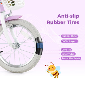 16 Inches Girls Bike Kids Bicycle with Doll Seat and Streamers for Children 4