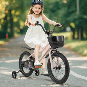 16-Inch Kids Bike with Basket and Adjustable Handlebar for 4