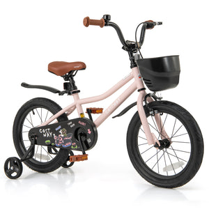 16-Inch Kids Bike with Basket and Adjustable Handlebar for 4