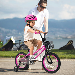 12-inch adjustable kids bike with front basket for children aged 3, viewed from angle 17. Perfect for outdoor fun!