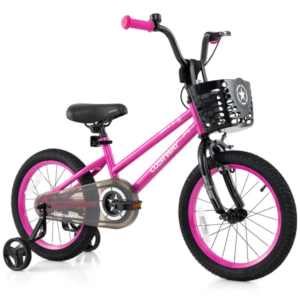 12-inch adjustable kids bike with front basket for children aged 3, viewed from angle 19. Perfect for outdoor fun!