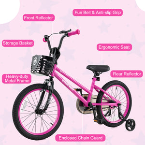 12-inch adjustable kids bike with front basket for children aged 3, shown at angle 21. Perfect for outdoor fun!