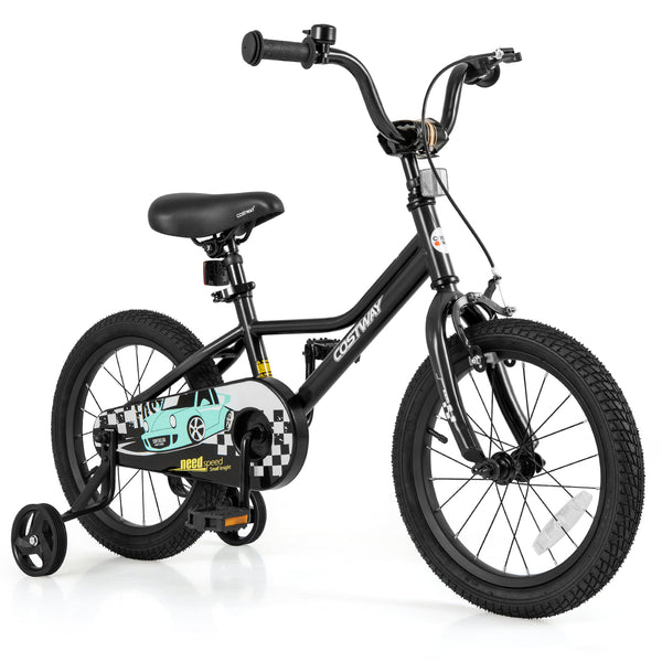 12-inch adjustable kids bike for ages 3-4, viewed at a 16-degree angle, perfect for little riders.