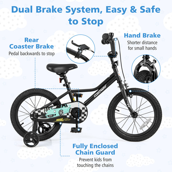 12-inch adjustable kids bike for ages 3-4, viewed at a 18-degree angle, perfect for little riders.