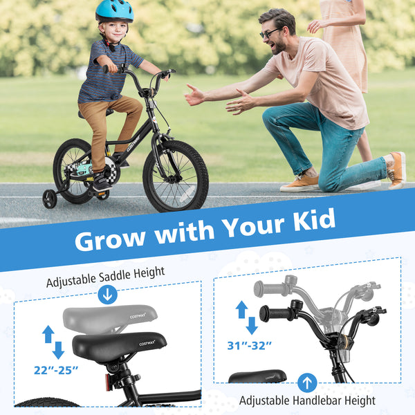 12-inch adjustable kids bike for ages 3-4, angled view showcasing low frame design and vibrant colors.