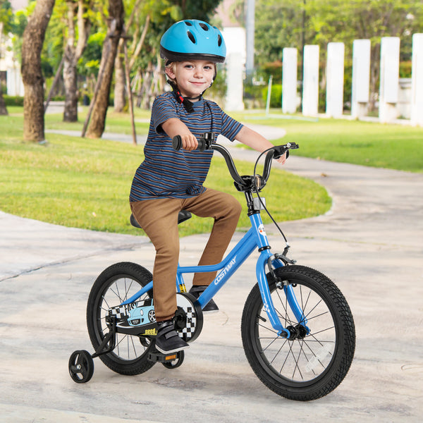 12-inch kids bike with removable training wheels, perfect for ages 3, shown from angle 17.