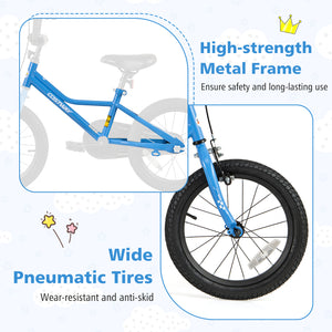 12-inch kids bike with removable training wheels for ages 3, shown at a 23-degree angle. Perfect for young riders!