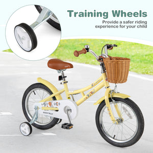 16-inch kids bike with reflectors and bell, adjustable for children ages 4-7, shown from angle 6.