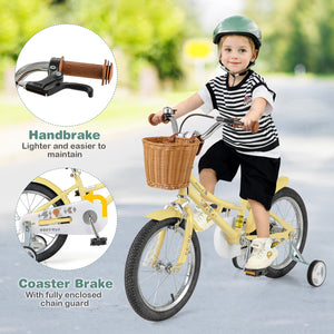 16-inch adjustable kids bike with reflectors and bell for children aged 4-7, shown from angle 8.