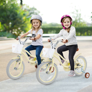 14-inch kids bike with adjustable seat and training wheels for ages 3-8, shown at angle 10. Perfect for young riders!