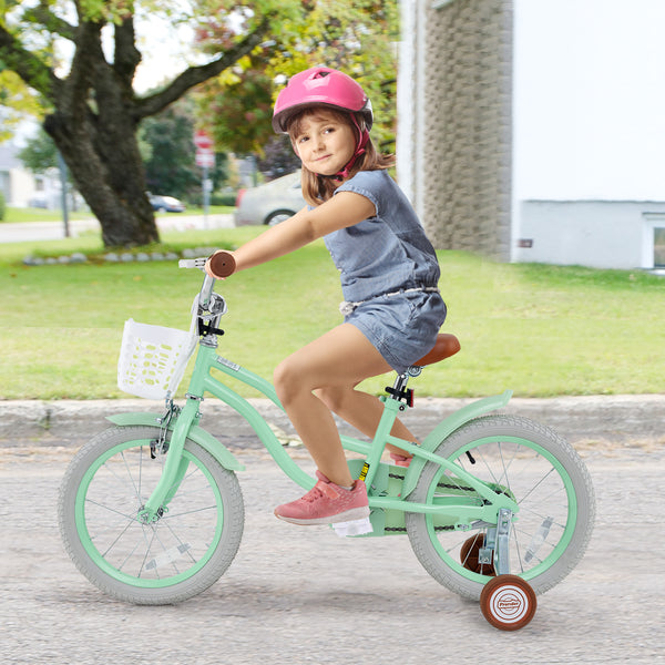 14-inch kids bike with adjustable seat and bell for ages 3-8, shown from angle 9, perfect for outdoor fun.