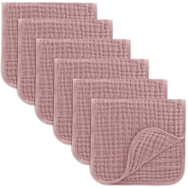 Muslin Burp Cloths in Mauve