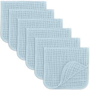 Muslin Burp Cloths in Sky Blue