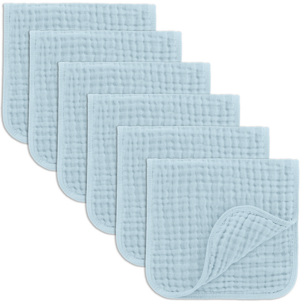 Muslin Burp Cloths in Sky Blue
