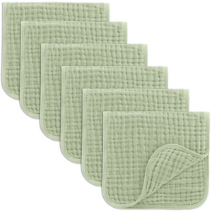 Muslin Burp Cloths in Sage