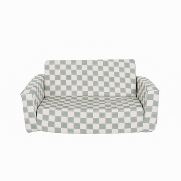 Checker Matcha Play Couch for babies, featuring a stylish design perfect for playtime and relaxation.