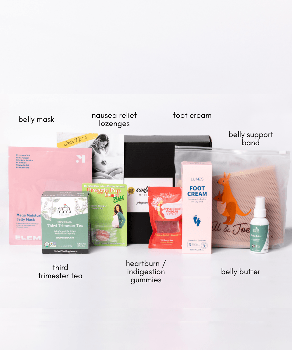 "Pregnancy Box gift set for expecting parents, featuring essential baby items and thoughtful surprises."